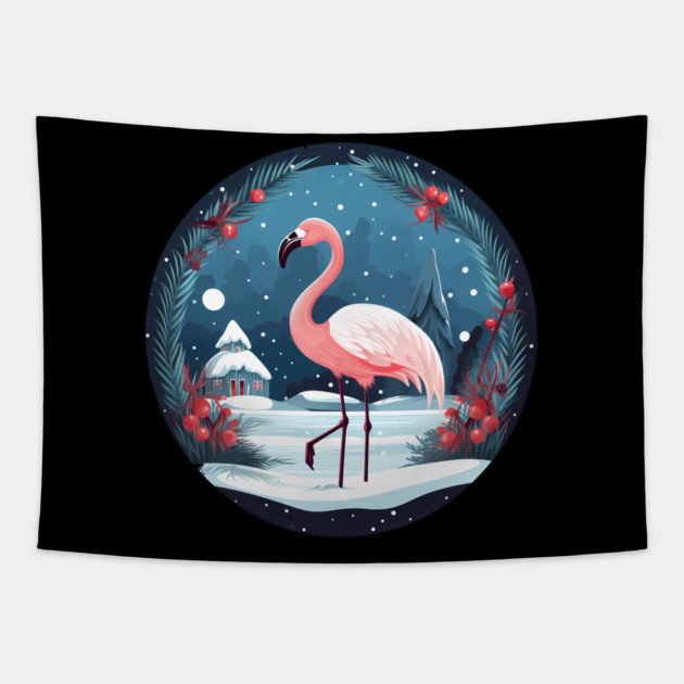 Flamingo Flock Sunset, Love Flamingos Tapestry by logiamerch