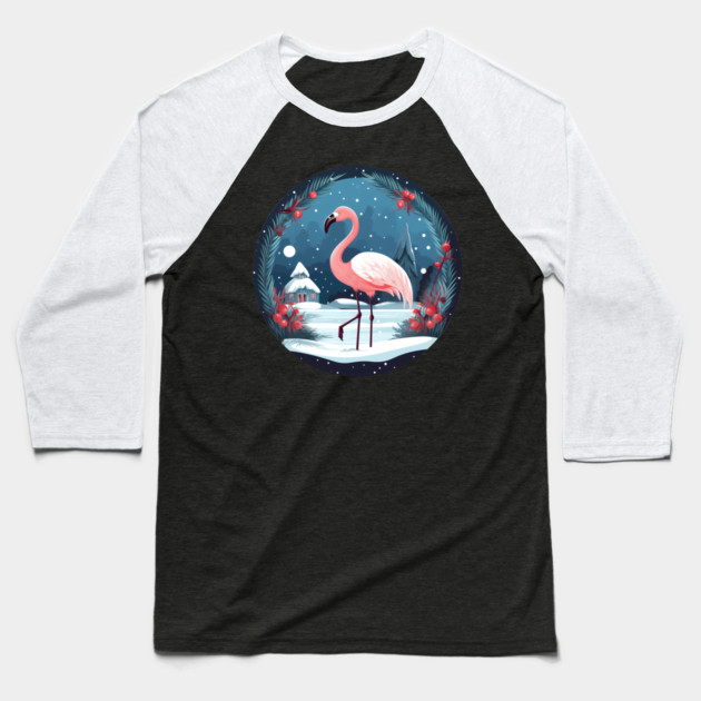 Flamingo Flock Sunset, Love Flamingos Baseball T-Shirt by logiamerch