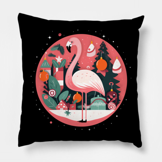 Flamingo Flock Sunset, Love Flamingos Pillow by logiamerch
