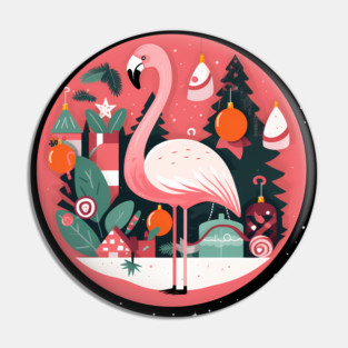 Flamingo Flock Sunset, Love Flamingos Pin