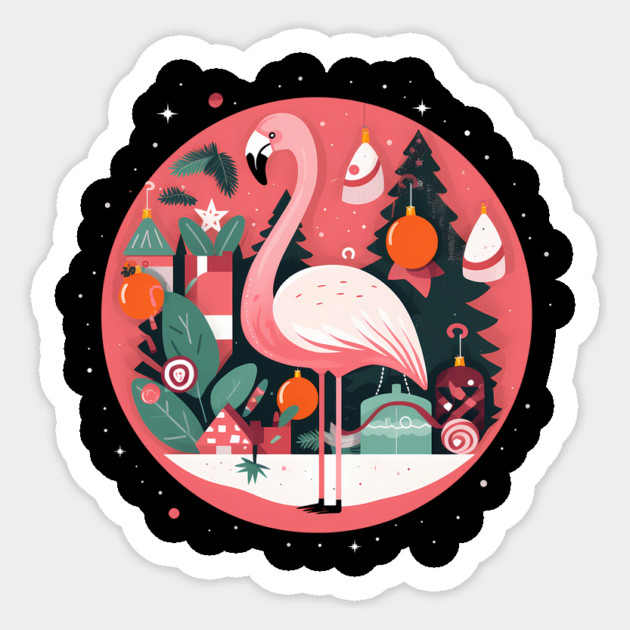 Flamingo Flock Sunset, Love Flamingos Sticker by logiamerch