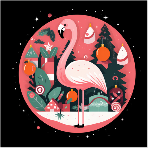 Flamingo Flock Sunset, Love Flamingos Wall Art by logiamerch