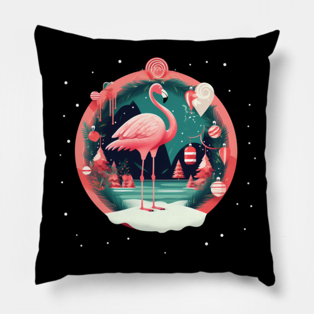 Flamingo Flock Sunset, Love Flamingos Pillow by logiamerch