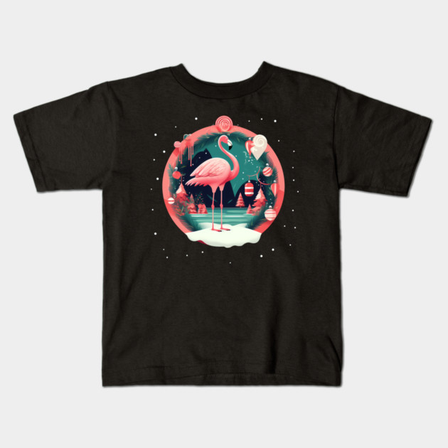 Flamingo Flock Sunset, Love Flamingos Kids T-Shirt by logiamerch