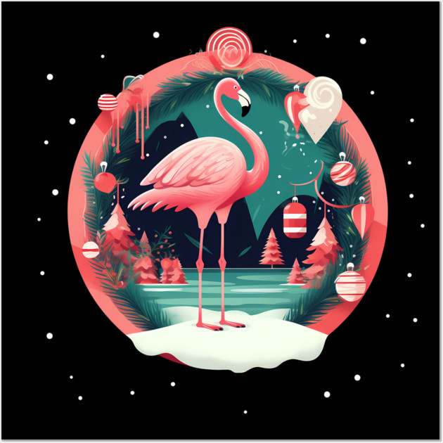 Flamingo Flock Sunset, Love Flamingos Wall Art by logiamerch