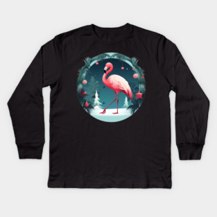 Flamingo Flock Sunset, Love Flamingos Kids Long Sleeve T-Shirt