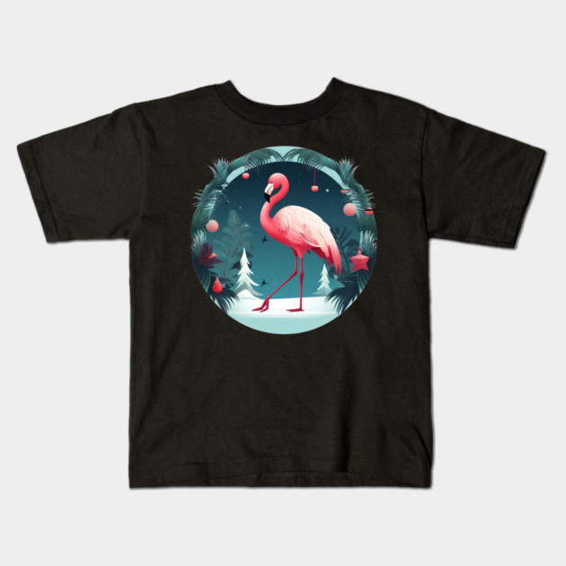 Flamingo Flock Sunset, Love Flamingos Kids T-Shirt by logiamerch