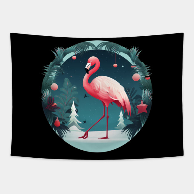 Flamingo Flock Sunset, Love Flamingos Tapestry by logiamerch