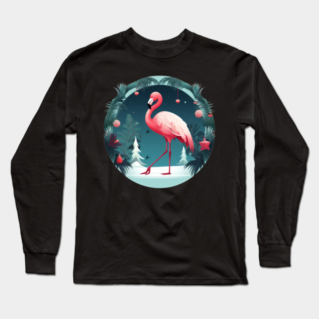 Flamingo Flock Sunset, Love Flamingos Long Sleeve T-Shirt by logiamerch