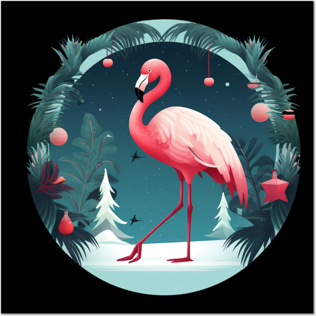 Flamingo Flock Sunset, Love Flamingos Wall Art by logiamerch