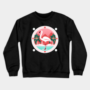 Flamingo Flock Sunset, Love Flamingos Crewneck Sweatshirt
