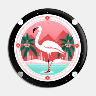 Flamingo Flock Sunset, Love Flamingos Pin