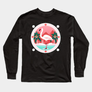 Flamingo Flock Sunset, Love Flamingos Long Sleeve T-Shirt