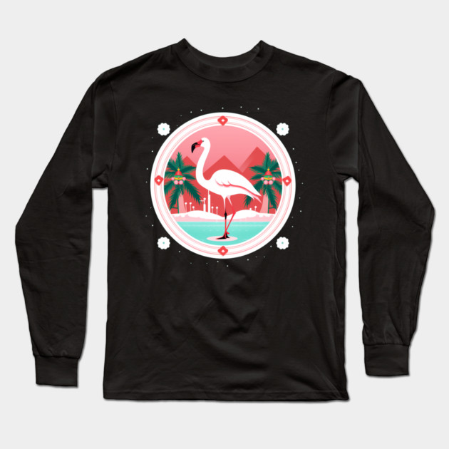Flamingo Flock Sunset, Love Flamingos Long Sleeve T-Shirt by logiamerch
