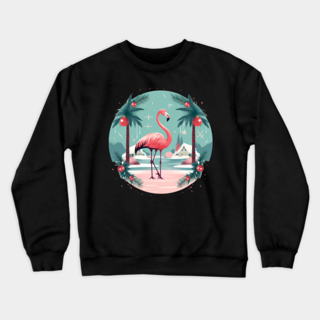 Flamingo Flock Sunset, Love Flamingos Crewneck Sweatshirt by logiamerch