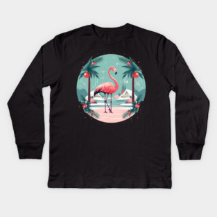 Flamingo Flock Sunset, Love Flamingos Kids Long Sleeve T-Shirt