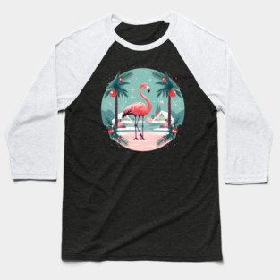 Flamingo Flock Sunset, Love Flamingos Baseball T-Shirt