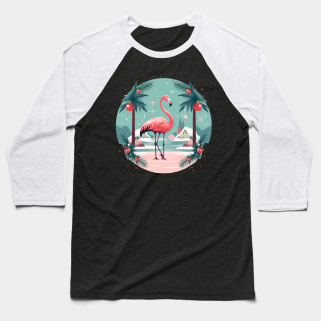 Flamingo Flock Sunset, Love Flamingos Baseball T-Shirt by logiamerch