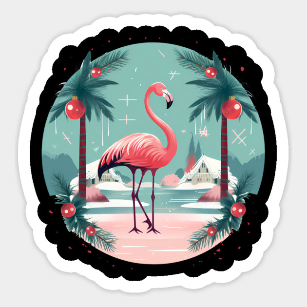 Flamingo Flock Sunset, Love Flamingos Sticker by logiamerch