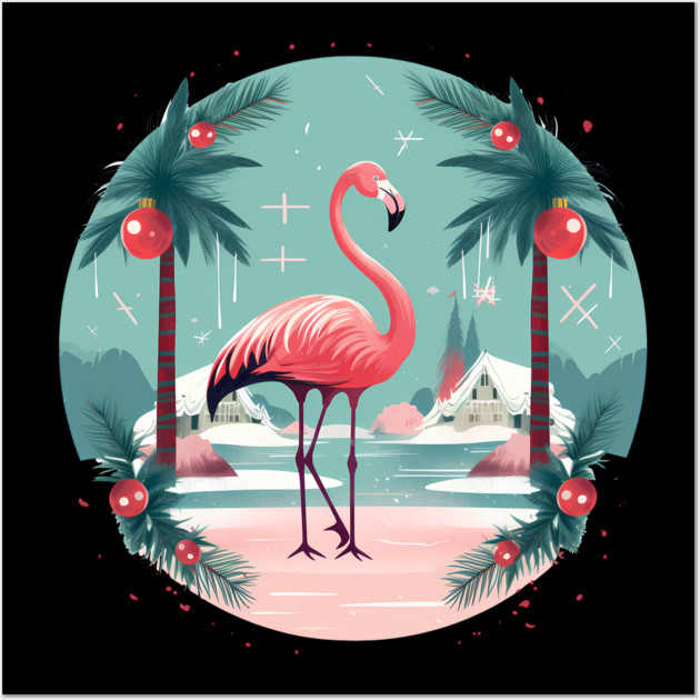 Flamingo Flock Sunset, Love Flamingos Wall Art by logiamerch