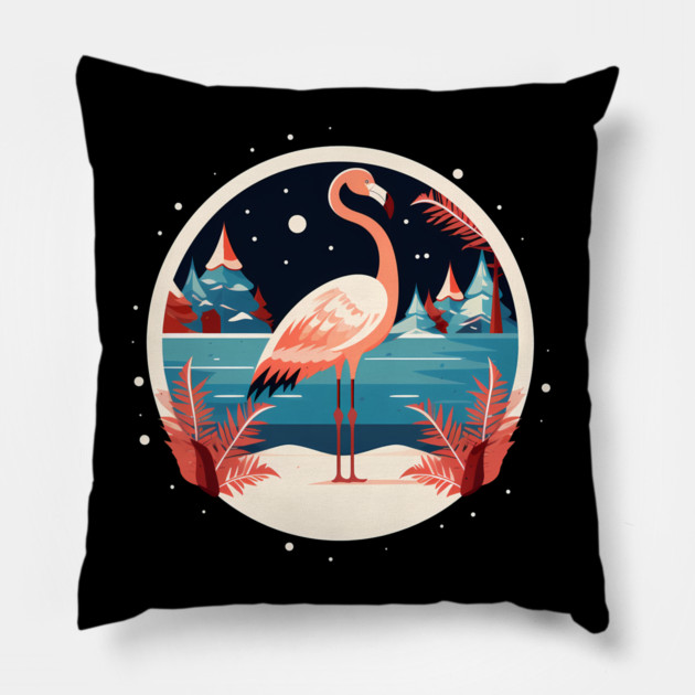 Flamingo Flock Sunset, Love Flamingos Pillow by logiamerch