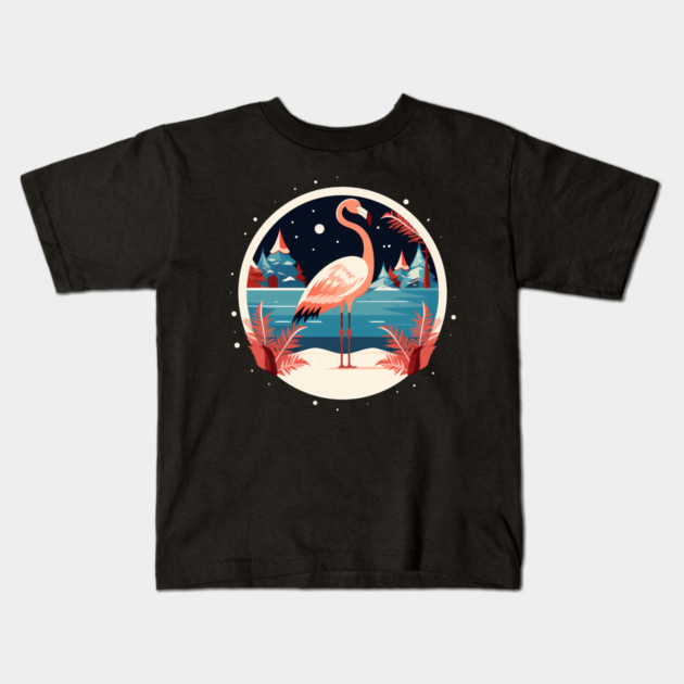 Flamingo Flock Sunset, Love Flamingos Kids T-Shirt by logiamerch