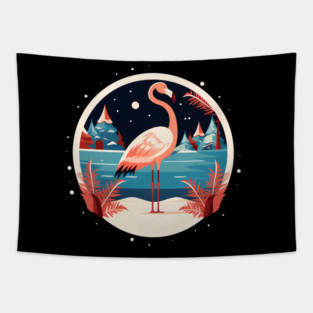 Flamingo Flock Sunset, Love Flamingos Tapestry