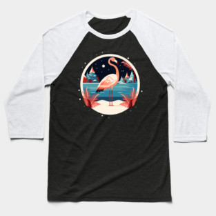 Flamingo Flock Sunset, Love Flamingos Baseball T-Shirt