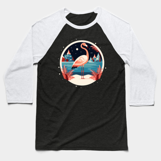 Flamingo Flock Sunset, Love Flamingos Baseball T-Shirt by logiamerch