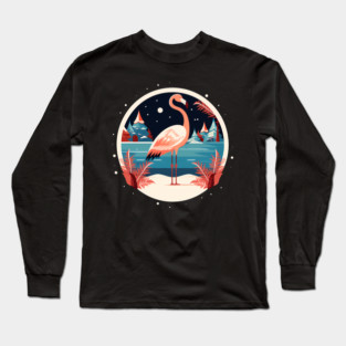 Flamingo Flock Sunset, Love Flamingos Long Sleeve T-Shirt