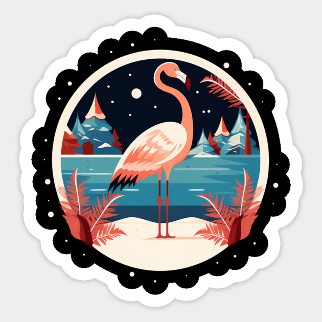Flamingo Flock Sunset, Love Flamingos Sticker by logiamerch