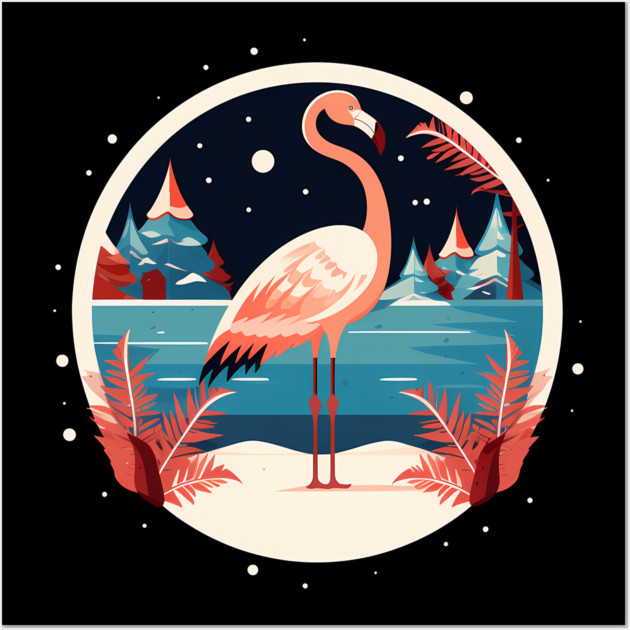 Flamingo Flock Sunset, Love Flamingos Wall Art by logiamerch