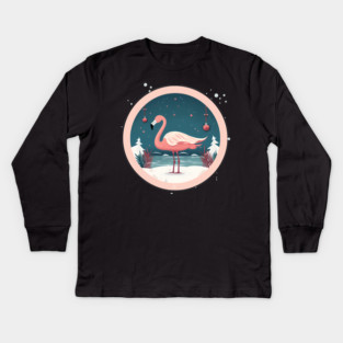 Flamingo Flock Sunset, Love Flamingos Kids Long Sleeve T-Shirt