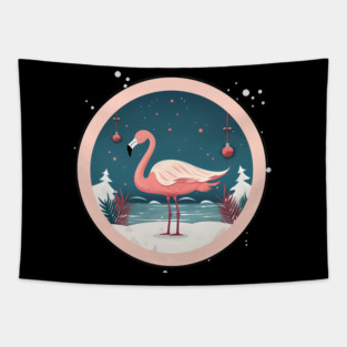 Flamingo Flock Sunset, Love Flamingos Tapestry