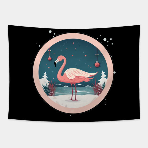 Flamingo Flock Sunset, Love Flamingos Tapestry by logiamerch
