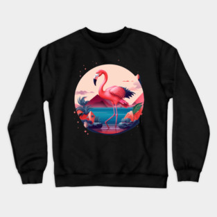 Flamingo Flock Sunset, Love Flamingos Crewneck Sweatshirt