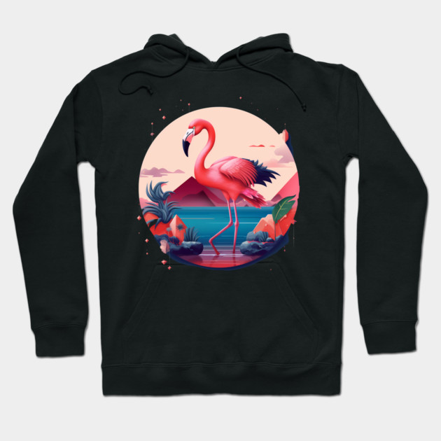 Flamingo Flock Sunset, Love Flamingos Hoodie by logiamerch