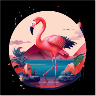 Flamingo Flock Sunset, Love Flamingos Posters and Art