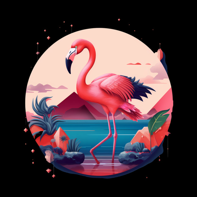 Flamingo Flock Sunset, Love Flamingos by logiamerch