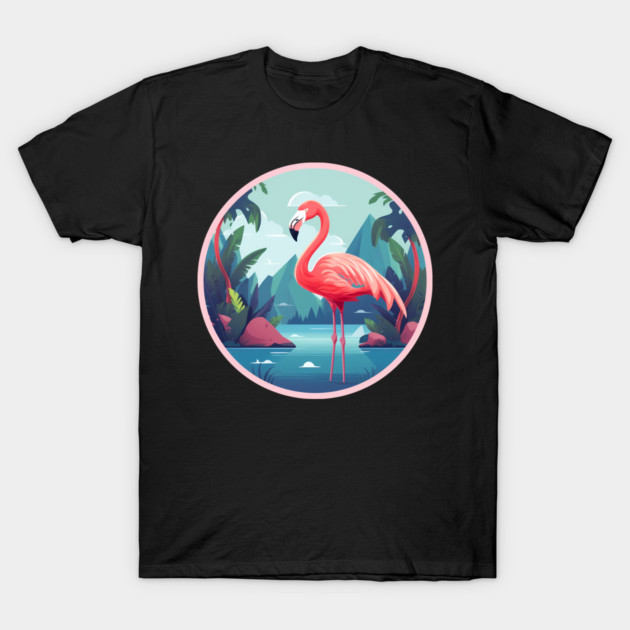 Flamingo Flock Sunset, Love Flamingos T-Shirt by logiamerch