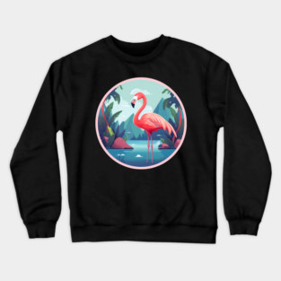 Flamingo Flock Sunset, Love Flamingos Crewneck Sweatshirt