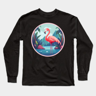 Flamingo Flock Sunset, Love Flamingos Long Sleeve T-Shirt
