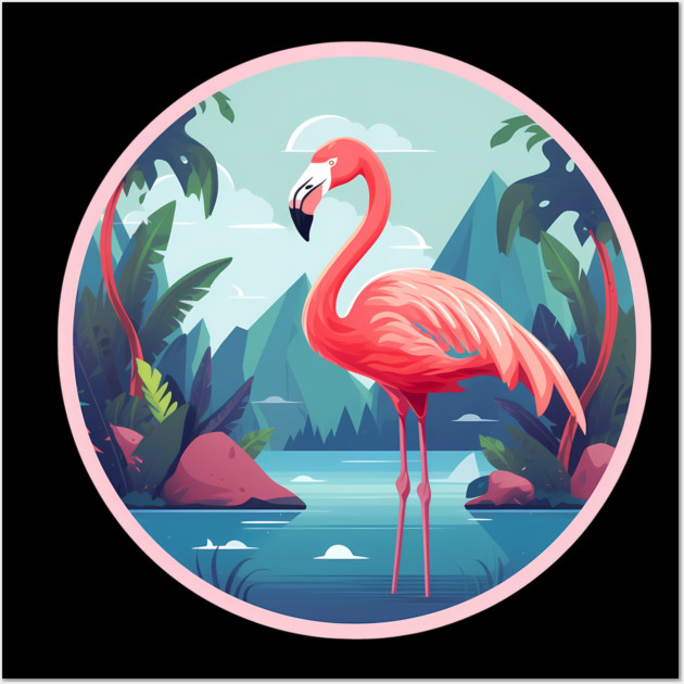 Flamingo Flock Sunset, Love Flamingos Wall Art by logiamerch