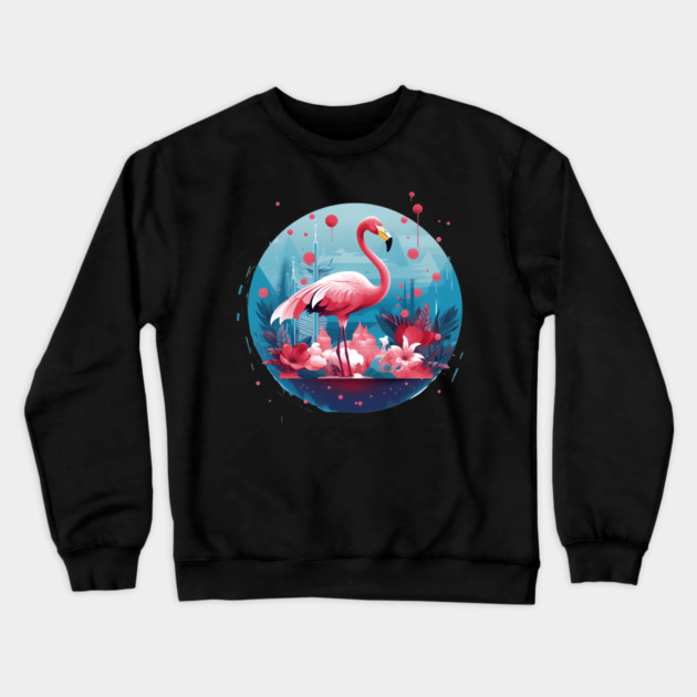 Flamingo Tropical , Love Flamingos Crewneck Sweatshirt by logiamerch