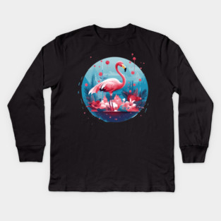 Flamingo Tropical , Love Flamingos Kids Long Sleeve T-Shirt