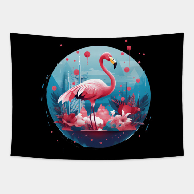 Flamingo Tropical , Love Flamingos Tapestry by logiamerch