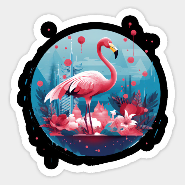 Flamingo Tropical , Love Flamingos Sticker by logiamerch