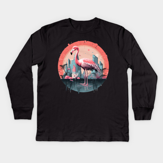 Flamingo Tropical , Love Flamingos Kids Long Sleeve T-Shirt by logiamerch