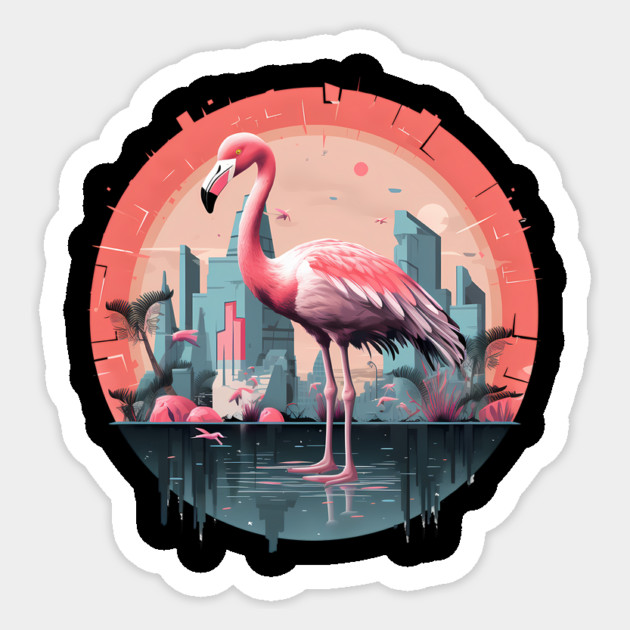 Flamingo Tropical , Love Flamingos Sticker by logiamerch