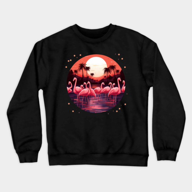 Flamingo Tropical , Love Flamingos Crewneck Sweatshirt by logiamerch